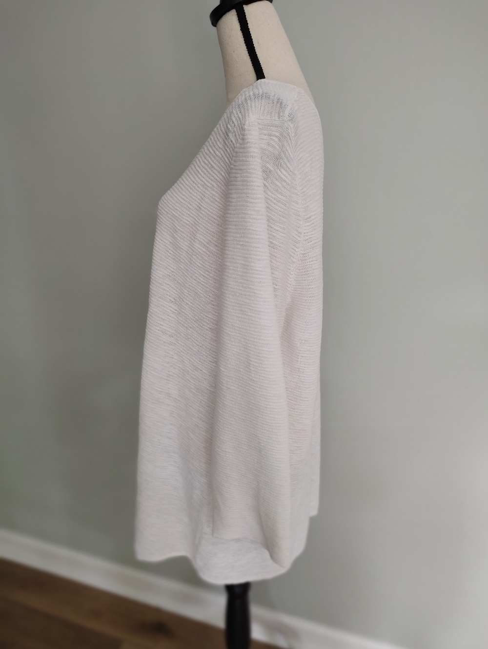 Eileen Fisher Organic Cotton And Linen V-Neck Tunic Top Lightweight Weave XL - Picture 4 of 8